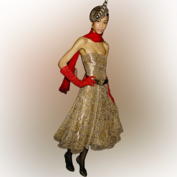 Ralph Lauren Collection Fall 2008 Scarlet Red Cashmere Bullion Crest Scarf - Picture 14 of 16